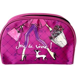 Lancome Fuchsia Joie De Vivre Fashion Cosmetic Bag/Makeup Bag